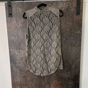 Diesel Elegant Lace Sleeveless Top - Gray size S